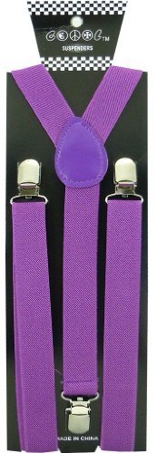 JTC Belt Great Quality Unisex Suspenders Plain Purple