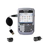 Retractable USB Hot Sync Compact Kit with Car & Wall Charger for the Blackberry 8700c - Gomadic Brand w/ TipExchange Technology