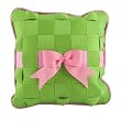 Bow Pillow - HotPink/AppleGreen