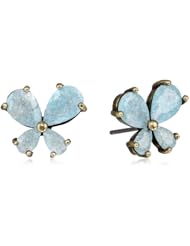 Betsey Johnson "Mint Multi" Faceted Bead Butterfly Stud Earrings