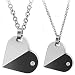 Fashion Lovers Heart-shaped Titanium Stainless Steel Rotation Transformation Necklaces (One Pair, Valentine's Gift)