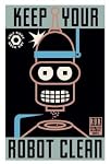 Futurama Tin Sign Keep Your Robot Clean