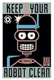 Futurama Tin Cubicle Sign - Keep Your Robot Clean