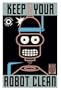 Futurama Tin Sign Keep Your Robot Clean