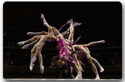 Gymnastic 15.7"(W) x 23.6"(H) Machine Clean Top Fabric & Non-Slip Rubber Backing Durable Indoor / Outdoor Bathroom Kitchen Decor Rug Mat Welcome Doormat Door Mats