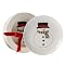 Set of 4 Porcelain Black Hat Snowman Dessert Plates