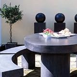 tomas terrazo garden furniture table and 4 terrazzo benches (for use in the garden or inside the house)