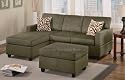 San Fran Sage and Espresso Sectional Sofa Set by True Contemporary