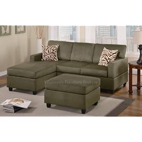 San Fran Sage and Espresso Sectional Sofa Set by True Contemporary