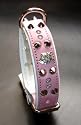 Accessoire "New Look Paris" Nouveau Collier Clouté Strass Rose Bouledogue Francais Spécial Expo 30mm De Large