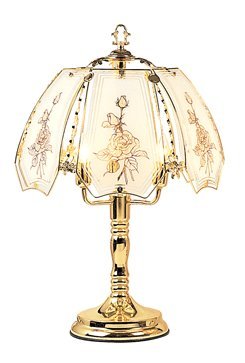 23.5"h Glass Clear Rose Flower Theme Touch Lamp - Table ...