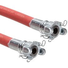 Goodyear EP Horizon 300 Red EPDM Jackhammer Hose Assembly, 3/4" Universal Coupler Connection, 110 PSI Maximum Pressure, 50' Length, 3/4" ID