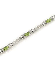 10kt Yellow Gold Oval Peridot and Diamond Bracelet