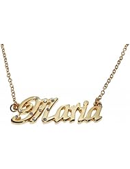 Name Necklaces Maria - Personalized Necklace Gold Plated 18K, Belcher Chain, 2mm Thick