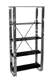 5 TIER BLACK GLASS TV DVD TABLE SHELF STAND CD BOOK NEW 41DU8wScS5L. SL160