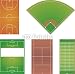 Wallmonkeys Peel and Stick Wall Decals - Five Popular Sport Field Layouts Isolated on White Background - Removable Graphic