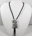 Diamondcut Pewter Howling Coyote, Moon Bolo Tie