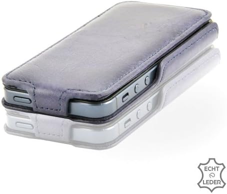 MACOON Exclusive Leather Case for iPhone 5 Protective Case made of Genuine Brazilian Leather, color:night blue