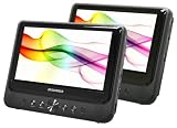 Sylvania SDVD9805 9-Inch Twin, Dual Screen DVD Player, play the same or different movies, plus Built-In USB/SD Card Reader