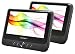Sylvania SDVD9805 9-Inch Twin, Dual Screen DVD Player, play the same or different movies, plus Built-In USB/SD Card Reader