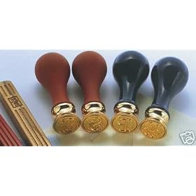 CAPITAL LETTER E CERAMIC STAMP SEAL & SEALING WAX