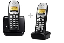 Siemens Gigaset A160 Duo DECT Schnurlostelefon mit zus&auml;tzlichem Mobilteil und Ladeschale schwarz