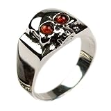 Baltic Honey Amber and Sterling Silver Skull Men's Ring Sizes 5,6,7,8,9,10,11,12