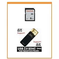 NEW SanDisk 8GB Class2 SDHC Memory Card + USB2.0 High Speed Card Reader