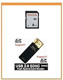NEW SanDisk 8GB Class2 SDHC Memory Card (Bulk) + USB2.0 High Speed Card Reader