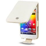 HTC SENSATION XL WHITE GENUINE LEATHER FLIP CASE / COVER / POUCH / HOLSTER, CREAM INSIDE, BY TERRAPIN HTC SENSATION XL WHITE GENUINE LEATHER FLIP CASE / COVER / POUCH / HOLSTER, CREAM INSIDE, BY TERRAPIN