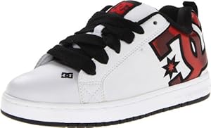 DC Men's Court Graffik SE Skate Shoe, White/Red/Print, 8 M US