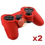 Red Soft Silicone Skin Case (2 Pack) for Sony PS3 Controller