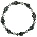 Spring Hematite Tone and Black Diamond Color Stretch Bracelet