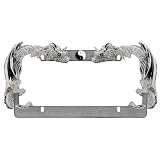Buy License Plate Frame Chrome - Ying Yang Dragons by Luv Your Ride