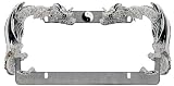 License Plate Frame Chrome - Ying Yang Dragons