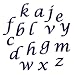 FMM Lower Case Script Alphabet Tappit Cutters Set