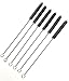 Straw Cleaner Brushes, Larger Size, Black Nylon bristles w/Stainless Steel Handle - 6 Piece Value Pack - 3/8