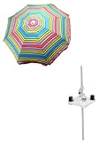 RIO BRANDS Deluxe 6 ft. Rio Beach Umbrella with a Beach Umbrella Universal Table Caddy