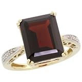 10k Gold Rectangular Stone Ring, w  0.05 Carat Brilliant Cut Diamonds and 6.97 Carats (12x10mm)...