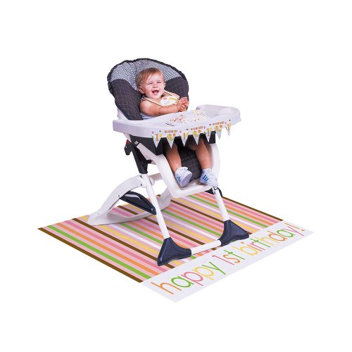 Creative Converting Sweet at One Girls High Chair Birthday Kit, 3-Piece