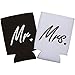 Cute Can Cooler Sets - Wedding Gift - Engagement Gift (Black/White - Mr and Mrs)