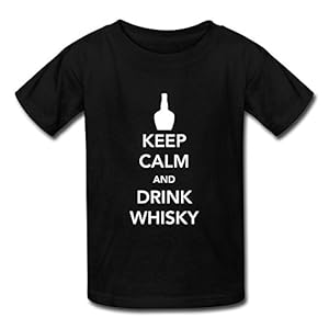 Cute Short Sleeve Keep Calm Drink Whisky Teenage T Shirt