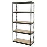 Gorilla Rack GRZ6-3618-5BIMP 5-Shelf 36-by-18-by-72-Inch Shelving Unit, Black