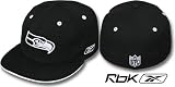 Seattle Seahawks Black Shadow Reebok Black and White Fitted Hat / Cap