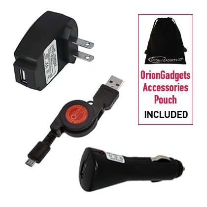 Oriongadgets Retractable Synch Charge Usb Travel Kit For Htc Sensation 4g Accessories Pouch Included)