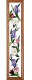 SPRING FLOWERS Tulip Iris Daisy SUNCATCHER 38.5x8.5 Wood Framed Painted Tempered Glass Window