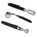 3-er Set Teleskop Pick-Up Tool + Heber mit LED + Spiegel f. z.B Geocaching