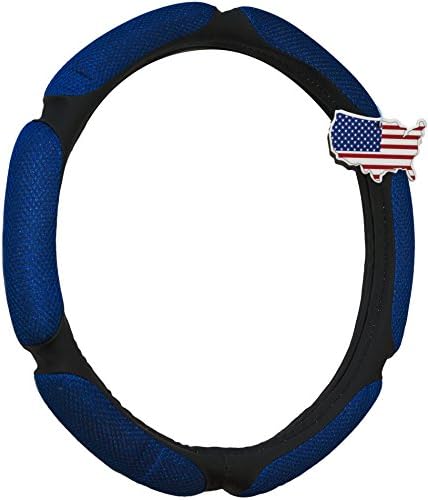 Steering Wheel Cover - Blue, Odorless, Warmer Hands In Winter, Cooler Hands In Summer, Includes American Style Air Freshener