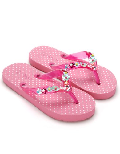 Accessorize Girls Polka Dot Flower Flip Flops