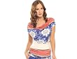 The Olian Ruched Bottom Border Print Top